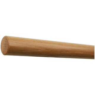 Eiche Holz Handlauf lackiert Ø 42 mm mit Holzenden ohne Handlaufhalter, Länge 60 cm und gefast