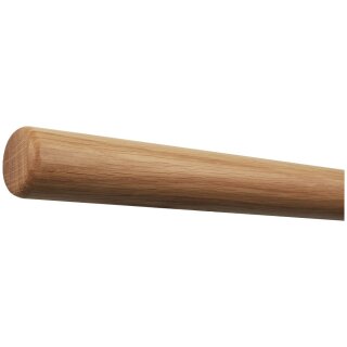 Eiche Holz Handlauf lackiert Ø 42 mm mit Holzenden ohne Handlaufhalter, Länge 60 cm und Radius gefräst