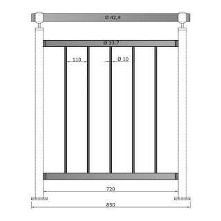 Geländer Edelstahl senkrechte Streben