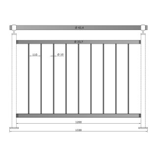 Geländer Edelstahl senkrechte Streben