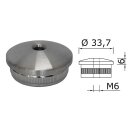 Edelstahl Endkappe Gewölbt 33,7 x 2 mm mit M6 Gewinde 1 Stück Handlauf Geländer