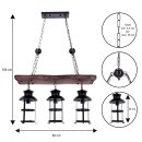 Pendelleuchte Holz Vintage Modell Brett 3 Lichter