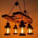 Pendelleuchte Holz Vintage Modell Leiter 6 Lichter