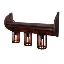 Wandleuchte Holz Vintage Modell Regal 3 Lichter