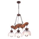 Pendelleuchte Holz Vintage Modell Bügel 3 Lichter