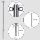 Absperrpfosten Edelstahl mit Bodenhülse Verbindungspfosten