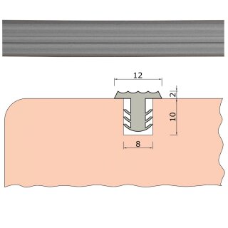 Trittstopp Farbe Silber metallic Anti-Rutsch-Profil Treppenstufen Gleitschutz und Rutschgummi