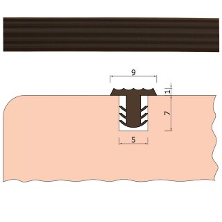 Trittstopp Farbe Braun (MINI) Anti-Rutsch-Profil Treppenstufen Gleitschutz und Rutschgummi