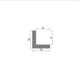 TIBU Aluminium L-Profil gleichschenklig Winkelprofil Aluwinkel am Stück 10 x10 x 2 mm 1000 mm