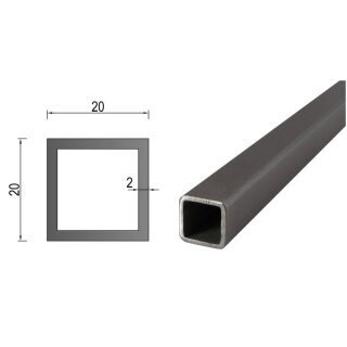 Quadrat- Rechteckrohr V2A Edelstahl in verschiedenen Querschnitten und Längen bis 6m am Stück Variante: Rechteck- Quadratprofil: 20 x 20 x 2 mm Länge: 1100 mm