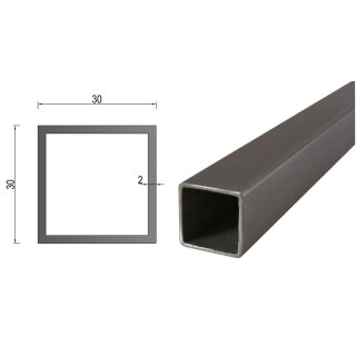 Quadrat- Rechteckrohr V2A Edelstahl in verschiedenen Querschnitten und Längen bis 6m am Stück Variante: Rechteck- Quadratprofil: 30 x 30 x 2 mm Länge: 300 mm