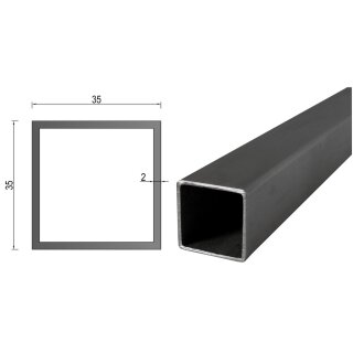 Quadrat- Rechteckrohr V2A Edelstahl in verschiedenen Querschnitten und Längen bis 6m am Stück Variante: Rechteck- Quadratprofil: 35 x 35 x 2 mm Länge: 300 mm