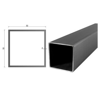 Quadrat- Rechteckrohr V2A Edelstahl in verschiedenen Querschnitten und Längen bis 6m am Stück Variante: Rechteck- Quadratprofil: 50 x 50 x 2 mm Länge: 600 mm