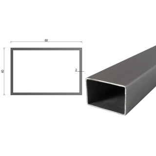 Quadrat- Rechteckrohr V2A Edelstahl in verschiedenen Querschnitten und Längen bis 6m am Stück Variante: Rechteck- Quadratprofil: 60 x 40 x 2 mm Länge: 3200 mm