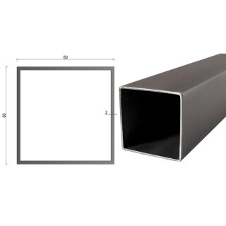 Quadrat- Rechteckrohr V2A Edelstahl in verschiedenen Querschnitten und Längen bis 6m am Stück Variante: Rechteck- Quadratprofil: 60 x 60 x 2 mm Länge: 1500 mm