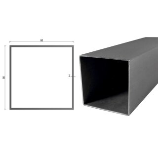 Quadrat- Rechteckrohr V2A Edelstahl in verschiedenen Querschnitten und Längen bis 6m am Stück Variante: Rechteck- Quadratprofil: 80 x 80 x 2 mm Länge: 800 mm