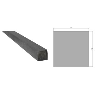 Rund- und Vierkant Edelstahl V2A Niro Vollmaterial quadrat 12/12 mm Länge: 1200 mm / 120 cm / 1,2 m