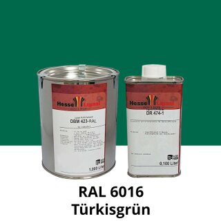 Farblack Hesse Lignal 2K DBM 423 - RAL 6016 Türkisgrün 1 Liter