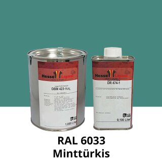 Farblack Hesse Lignal 2K DBM 423 - RAL 6033 Minttürkis 1 Liter