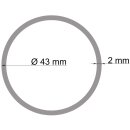 Aluminium Rundrohr Ø 43 x 2 mm Edelstahloptik eloxiert Länge:  300 mm / 30 cm / 0,3 m